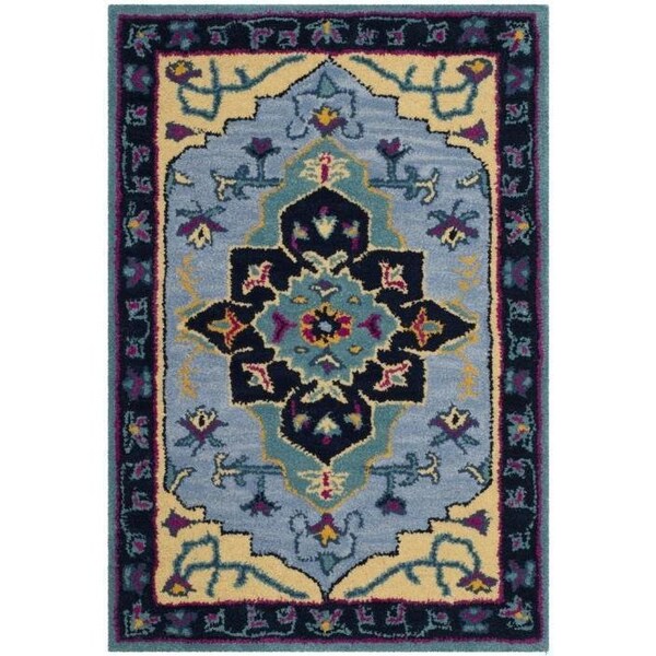 Safavieh Bellagio Hand Tufted Square Area RugLight Blue & Multicolor 5 x 5 ft. - BLG506B-5SQ