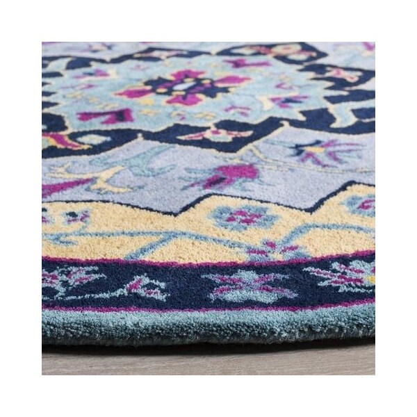 Safavieh Bellagio Hand Tufted Square Area RugLight Blue & Multicolor 5 x 5 ft. - BLG506B-5SQ