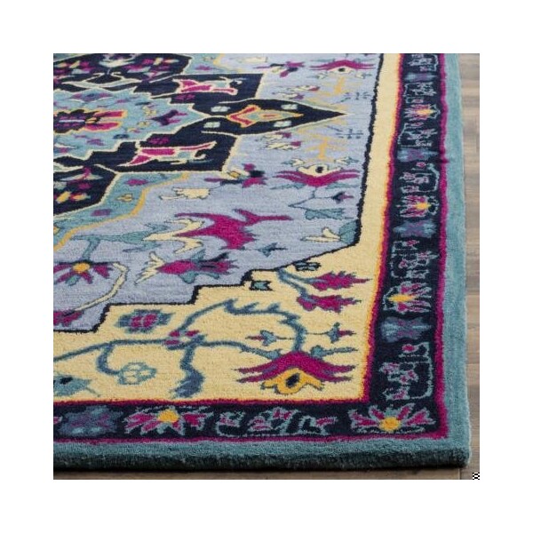 Safavieh Bellagio Hand Tufted Square Area RugLight Blue & Multicolor 5 x 5 ft. - BLG506B-5SQ