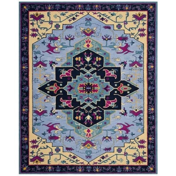 Safavieh Bellagio Hand Tufted Square Area RugLight Blue & Multicolor 5 x 5 ft. - BLG506B-5SQ