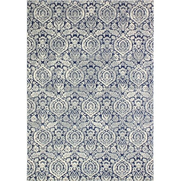 Bashian Bashian E110-DKBL-76X96-5440A Bashian Everek Collection Transitional Polypropylene Machine Made Area Rug; Dark Blue - 7 ft. 6 in. x 9 ft. 6 in. - E110-DKBL-76X96-5440A
