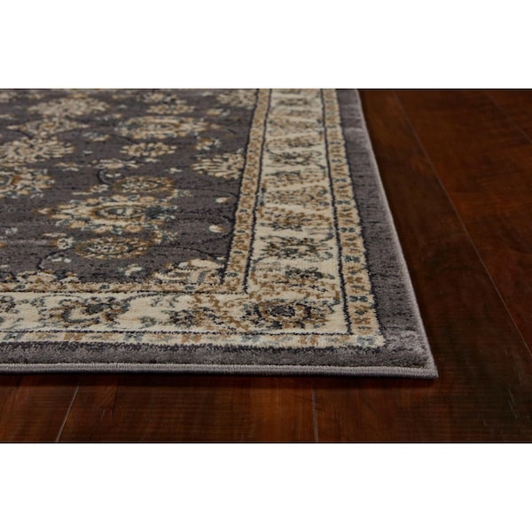 Homeroots 2 ft. x 7 ft. 7 in. Runner Polypropylene Grey & Ivory Area Rug - 353442