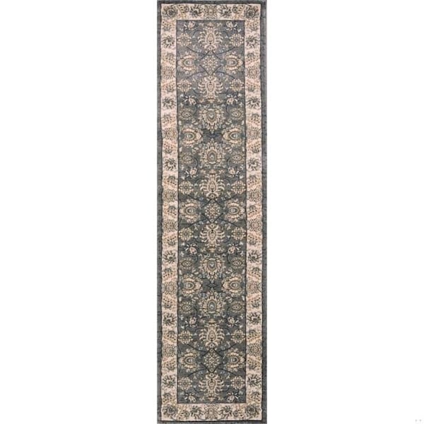 Homeroots 2 ft. x 7 ft. 7 in. Runner Polypropylene Grey & Ivory Area Rug - 353442