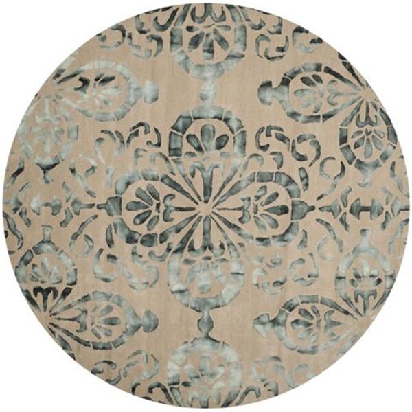 Safavieh 7 x 7 ft. Round Dip Dye Hand Tufted RugCamel & Grey - DDY719M-7R