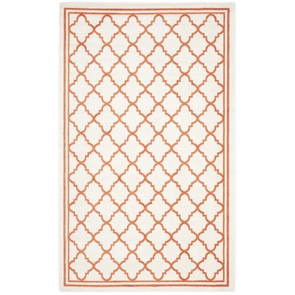 Safavieh Amherst Power Loomed Rectangle Rug- Beige - Orange- 2 ft. 3 in. x 7 ft. - AMT422F-27