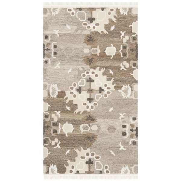 Safavieh Natural Kilim Hand Woven Flat Weave Accent Rug- Grey - Multi- 2 x 3 ft. - NKM318A-2