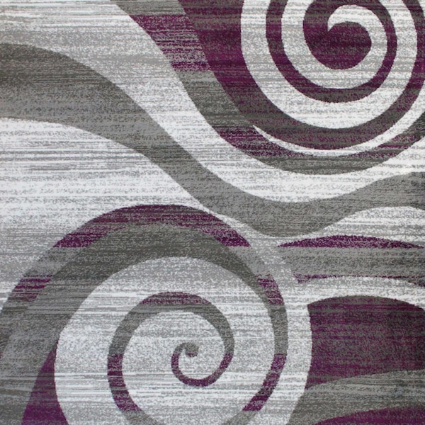 Flash Furniture Purple 6' x 9' Modern Swirl Pattern Area Rug - OKR-RG1103-69-PU-GG