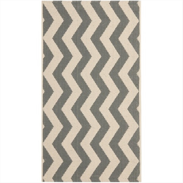 Safavieh 2 Ft. X 3 Ft. -7 In. Accent Indoor-Outdoor Courtyard- Grey And Beige- Machine Made Rug - CY6245-246-2