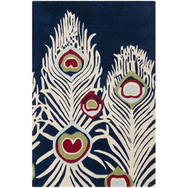 Safavieh 2 ft. 6 in. x 4 ft. Accent Contemporary Soho Blue and Ivory Hand Tufted Rug - SOH709A-24