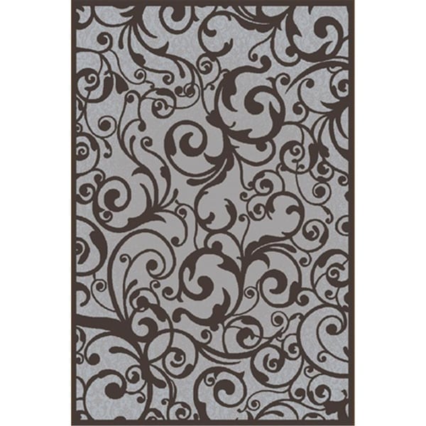 Auric 1845-0023-GREY Pisa Rectangular Grey Contemporary Turkey Area Rug, 2 ft. 2 in. W x 7 ft. 7 in. H - AU2482635