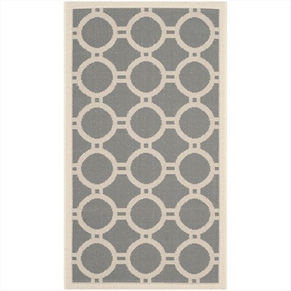 Safavieh 2 Ft. X 3 Ft. -7 In. Accent Indoor-Outdoor Courtyard- Anthracite And Beige- Machine Made Rug - CY6924-246-2
