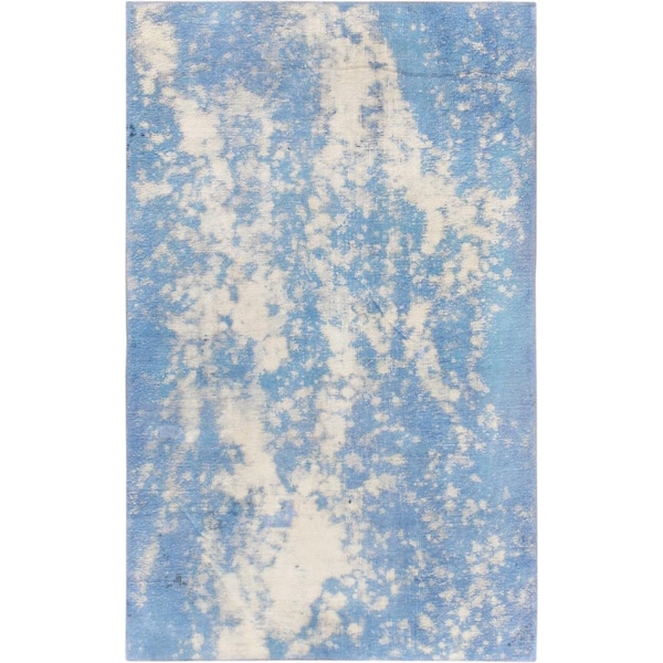 Pasargad 54705 3 ft. 1 in. x 5 ft. Vintage Overdye Hand-Knotted Wool RugBlue - 54705 3X5