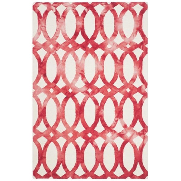 Safavieh Dip Dyed Hand Tufted Rectangle Rug- Ivory - Red- 2 x 3 ft. - DDY675C-2