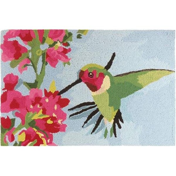 Homefires Homefires PY-MC013 22 x 34 in. Polypropylene Hummingbird & Geraniums Rug - PY-MC013