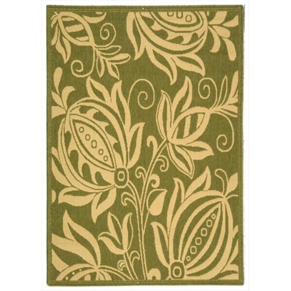 Safavieh 2 Ft. -7 In. X 5 Ft. Small Rectangle Indoor-Outdoor Courtyard- Olive And Natural- Machine Made Rug - CY2961-1E06-3
