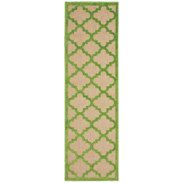 Oriental Weavers Cayman 660F9 2x8 Runner - Sand/ Green-Polypropylene - C660F9068230ST