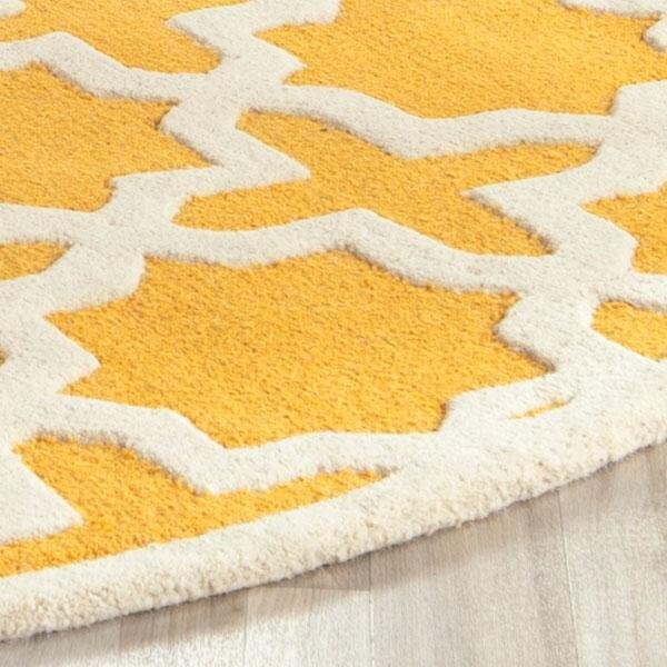 Safavieh Cambridge Hand Tufted Accent Rugs, Gold and Ivory - 2 ft.-6 in. x 4 ft. - CAM125Q-24
