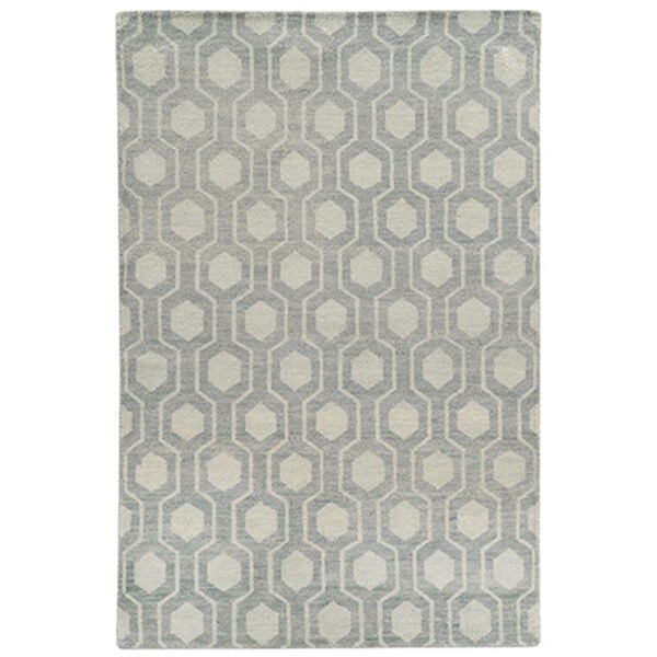 Espectaculo Maddox 56506 Hand Knotted Wool Rectangle Rug, Blue - 5 ft. x 8 ft. - ES1864958