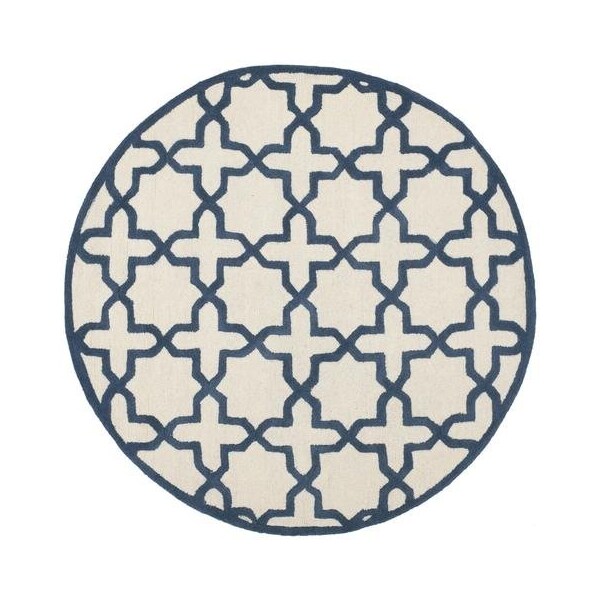 Safavieh Cambridge Hand Tufted Square RugIvory & Navy 6 x 6 ft. - CAM125Z-6SQ