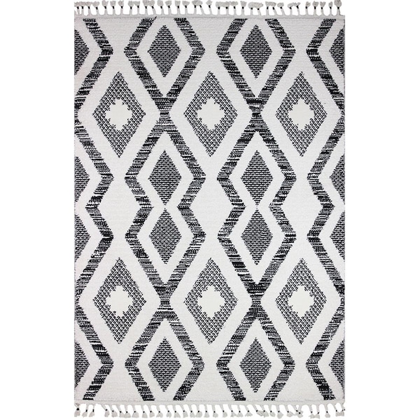 Bashian 2 ft. 6 in. x 8 ft. Navajo Collection Polyester & Polypropylene Power Loom Area Rug Ivy & Black - N114-IVBK-2.6X8-NAV107
