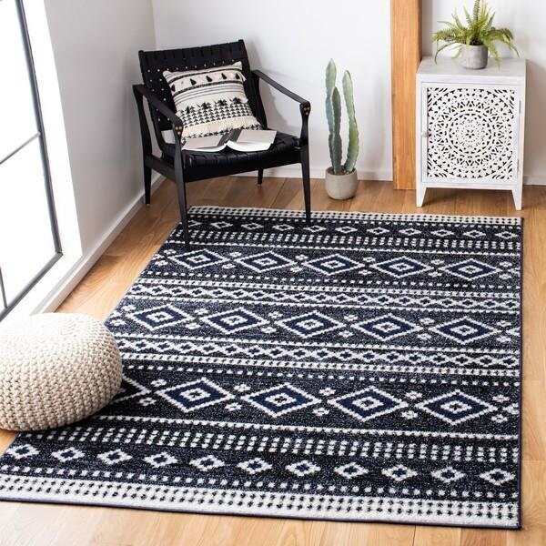 Safavieh Rectangular Adirondack Global Area Rug, Dark Grey & Ivory - 4 x 6 ft. - ADR277H-4