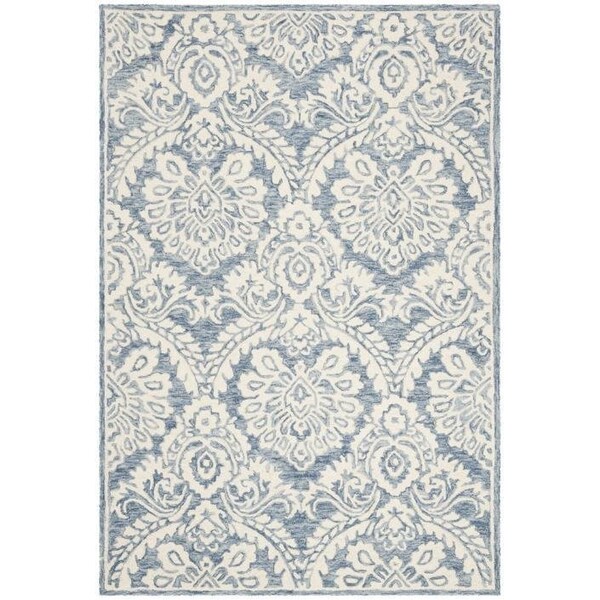 Safavieh Blossom Hand Tufted Square RugBlue & Ivory 6 x 6 ft. - BLM106M-6SQ