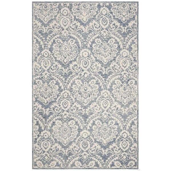Safavieh Blossom Hand Tufted Square RugBlue & Ivory 6 x 6 ft. - BLM106M-6SQ