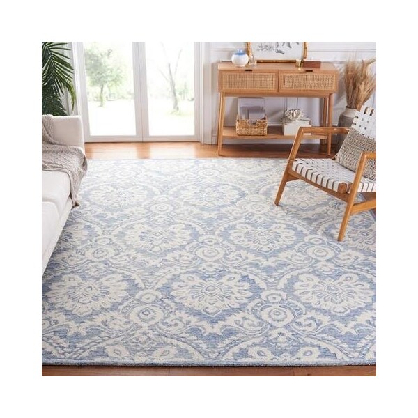 Safavieh Blossom Hand Tufted Square RugBlue & Ivory 6 x 6 ft. - BLM106M-6SQ