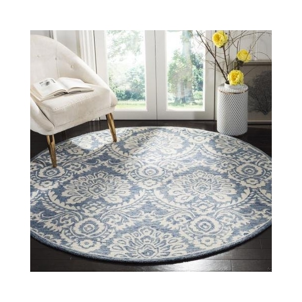 Safavieh Blossom Hand Tufted Square RugBlue & Ivory 6 x 6 ft. - BLM106M-6SQ