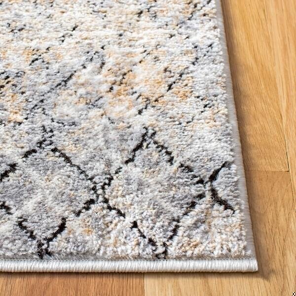 Safavieh 8 x 10 ft. Amelia 700 Contemporary Rectangle Power Loomed Rug - Gray & Gold - ALA761H-8