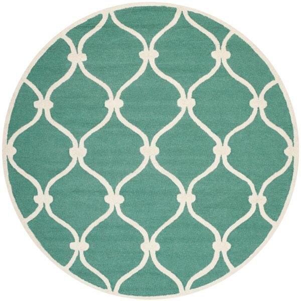 Safavieh Cambridge Hand Tufted Runner Rug- Teal - Ivory- 2 ft. 6 in. x 12 ft. - CAM710T-212