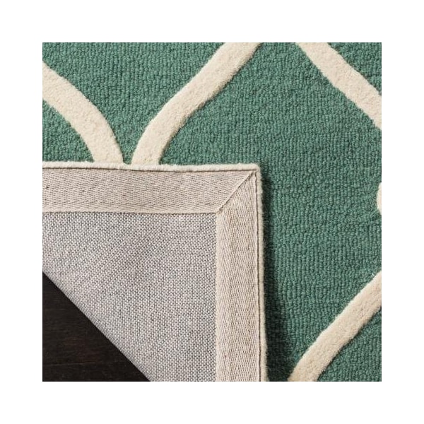Safavieh Cambridge Hand Tufted Runner Rug- Teal - Ivory- 2 ft. 6 in. x 12 ft. - CAM710T-212