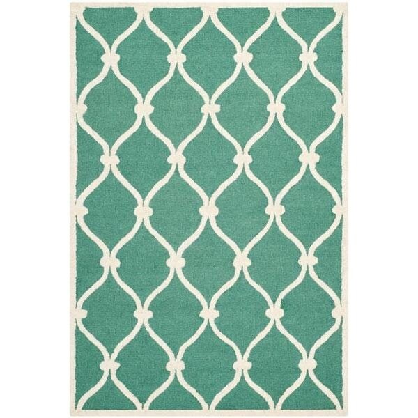 Safavieh Cambridge Hand Tufted Runner Rug- Teal - Ivory- 2 ft. 6 in. x 12 ft. - CAM710T-212