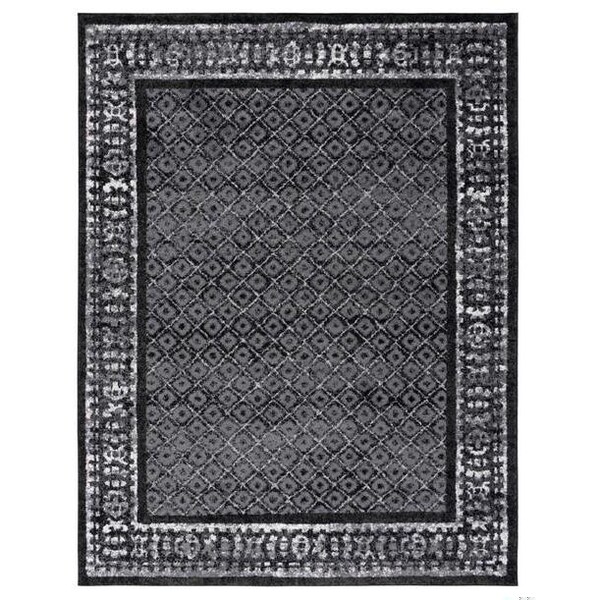 Safavieh Adirondack Power Loomed Rectangle Rug- Black - Silver- 2 ft. 6 in. x 10 ft. - ADR110A-210