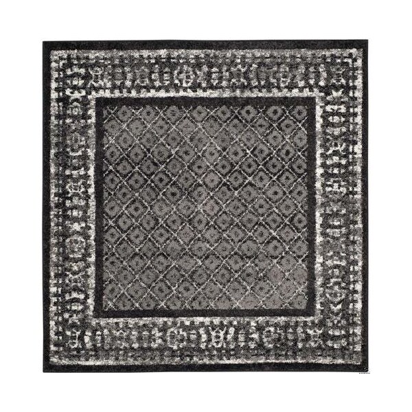 Safavieh Adirondack Power Loomed Rectangle Rug- Black - Silver- 2 ft. 6 in. x 10 ft. - ADR110A-210