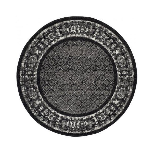 Safavieh Adirondack Power Loomed Rectangle Rug- Black - Silver- 2 ft. 6 in. x 10 ft. - ADR110A-210