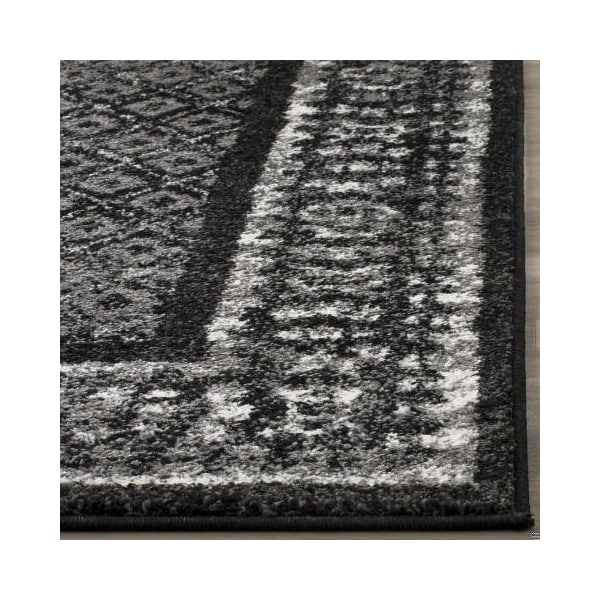 Safavieh Adirondack Power Loomed Rectangle Rug- Black - Silver- 2 ft. 6 in. x 10 ft. - ADR110A-210