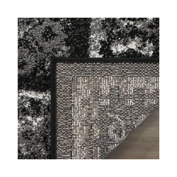 Safavieh Adirondack Power Loomed Rectangle Rug- Black - Silver- 2 ft. 6 in. x 10 ft. - ADR110A-210