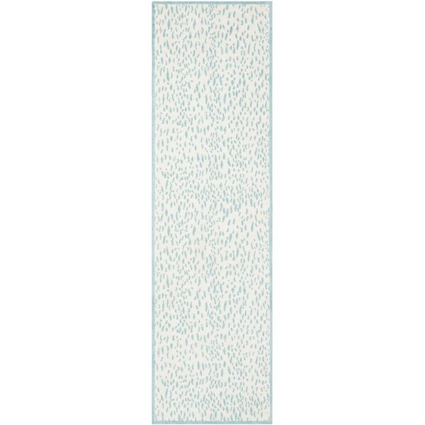 Safavieh 2 ft.-3 in. x 8 ft. Runner Marbella Hand Woven Rug, Ivory and Turquoise - MRB657T-28