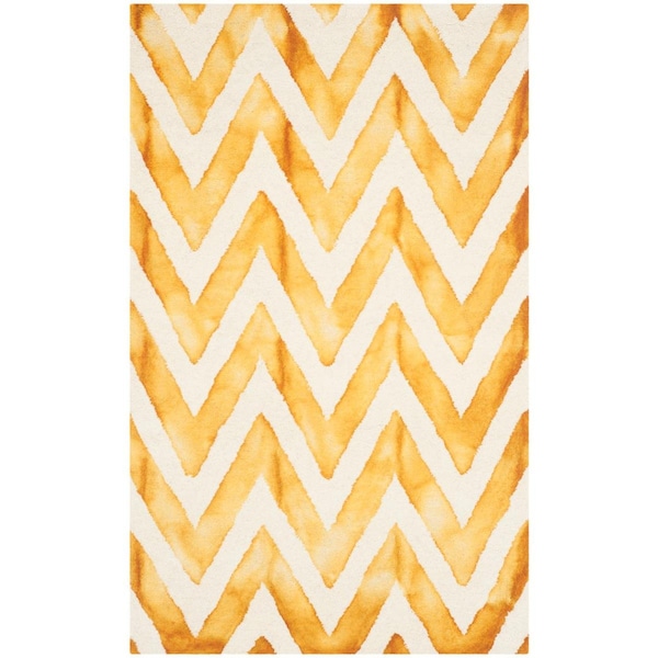 Safavieh Dip Dye Hand Tufted Rectangle Rug, Ivory and Gold - 4 x 6 ft. - DDY715C-4