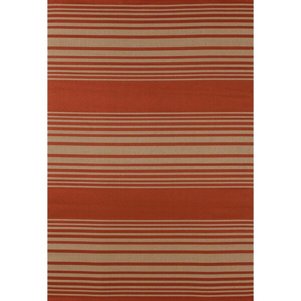Standalone 3 x 4 ft. Plymouth Collection Nautical Flat Woven Indoor & Outdoor Area Rug, Red - ST2590133