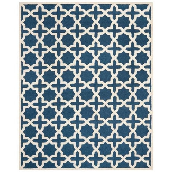 Safavieh Cambridge Hand Tufted Accent RugNavy Blue & Ivory 2 ft.-6 in. x 4 ft. - CAM125G-24