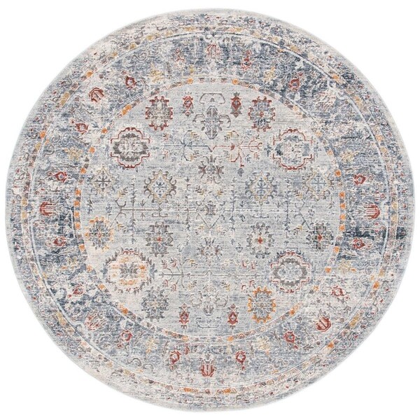 Safavieh 6 ft.7 in. x 6 ft.7 in. Round History 500 Rug Light Grey & Navy - HIS580F-7R