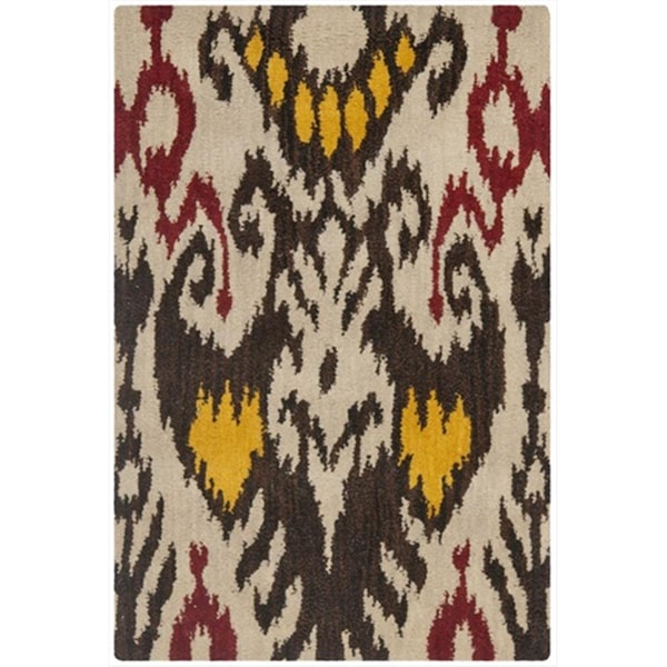 Safavieh 2 x 3 ft. Accent Contemporary Ikat Beige and Brown Hand Tufted Rug - IKT216A-2