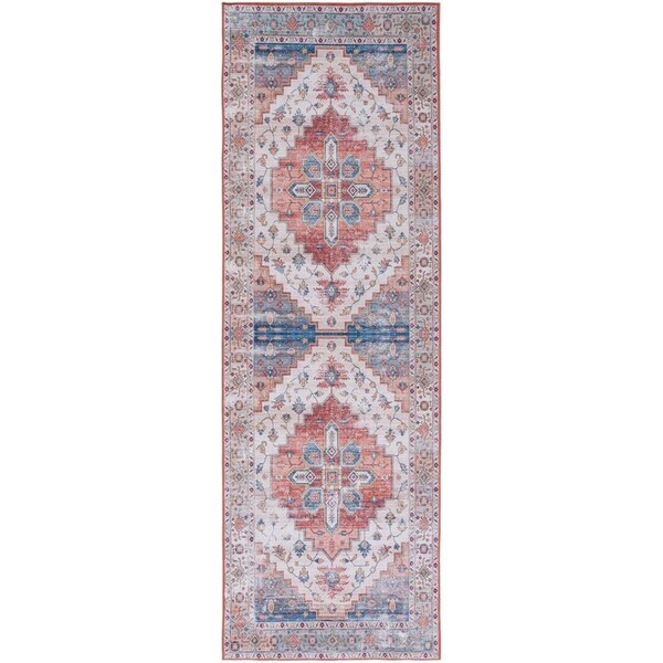 Safavieh 2 ft.-6 in. x 8 ft. Tucson Runner Power Loomed Rug Beige & Blue - TSN109B-28