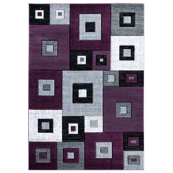 Manmade 2050-10282-69 Bristol Cicero Plum Rectangle Area Rug - 5 ft. 3 in. x 7 ft. 6 in. - MA3645475