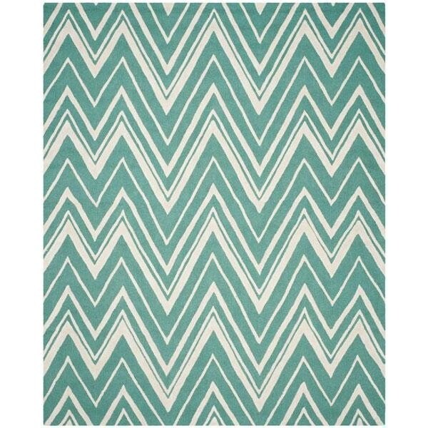 Safavieh 4 x 6 ft. Cambridge Hand Tufted Small Rectangle Area RugTeal & Ivory - CAM711T-4