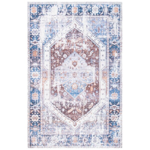 Safavieh 8 x 10 ft. Classic Vintage Hand Tufted Rectangle Area Rug, Rust & Blue - CLV207P-8