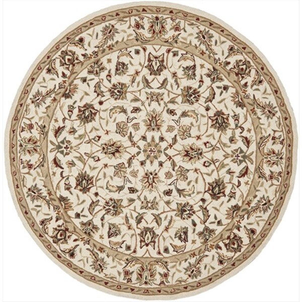 Safavieh 5 ft. 6 in. x 5 ft. 6 in. Round Transitional Chelsea Ivory and Ivory Hand Hooked Rug - HK78C-5R