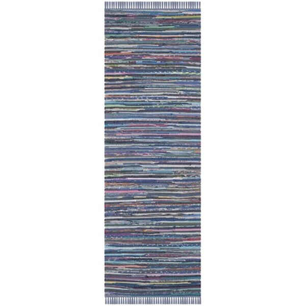 Safavieh Rag Rug Hand Woven Runner Rug- Purple - Multi- 2 ft. 3 in. x 8 ft. - RAR121D-28